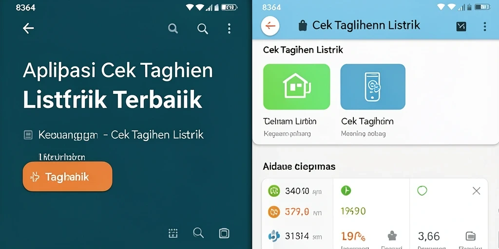 Antarmuka aplikasi Cek Tagihan Listrik 8364 yang user-friendly.