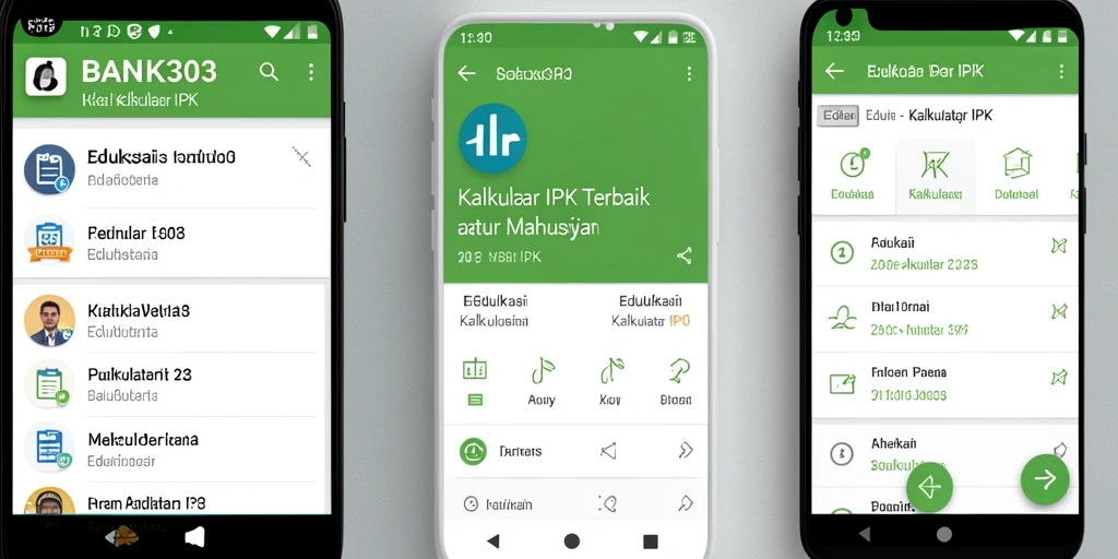 Tampilan antarmuka sederhana dan fungsional Kalkulator IPK BANK303.