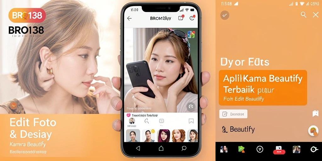 Tampilan antarmuka BRO138 dengan fitur Kamera Beautify yang menarik.