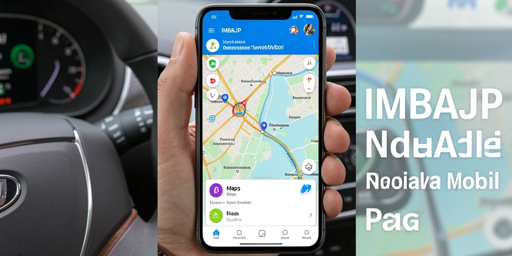 Antarmuka aplikasi IMBAJP yang sederhana dan efisien untuk navigasi mobil.