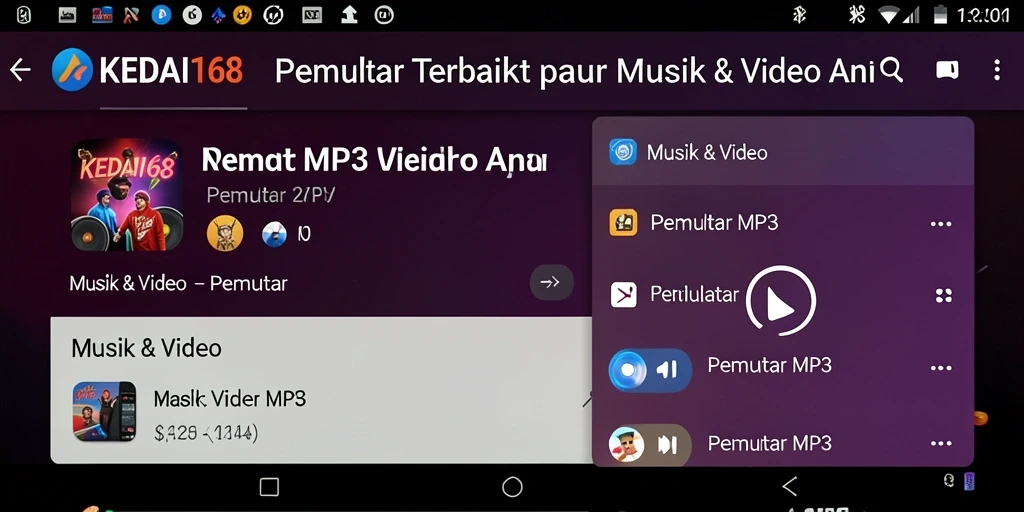 Antarmuka KEDAI168 yang sederhana untuk Pemutar MP3.