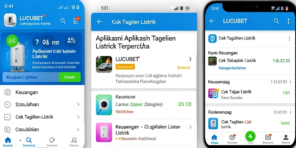 Tampilan antarmuka LUCUBET untuk cek tagihan listrik yang mudah digunakan.