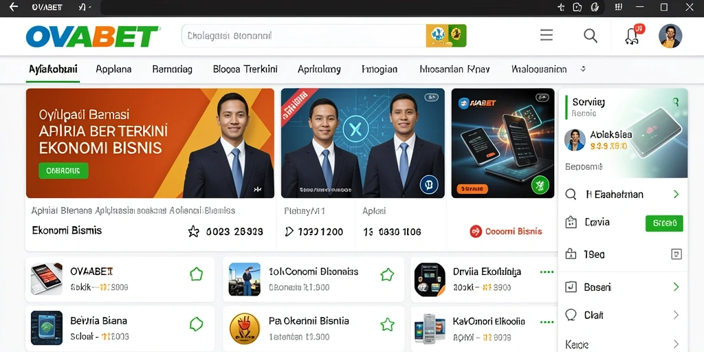Antarmuka OVABET menampilkan berita ekonomi bisnis terkini.