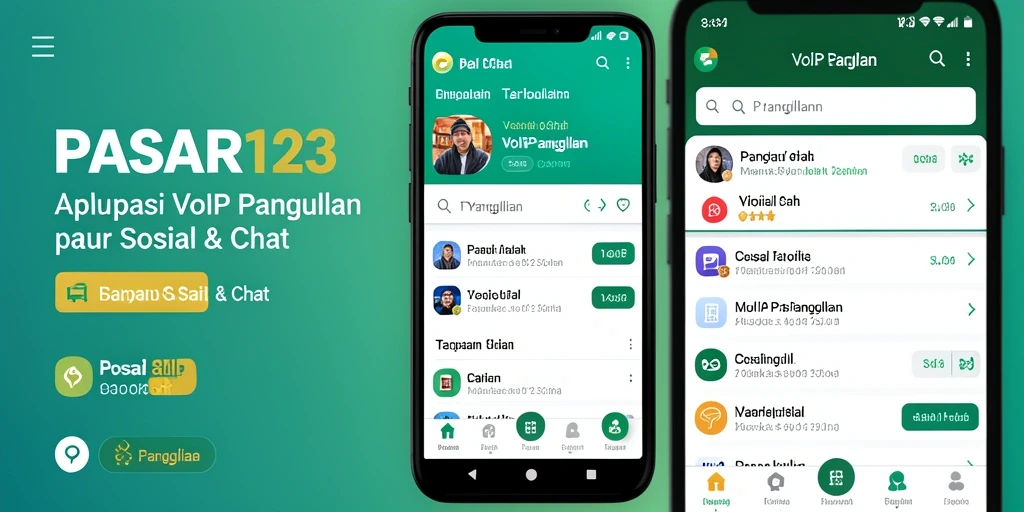 Antarmuka PASAR123 yang menarik dan mudah digunakan untuk VoIP Panggilan.