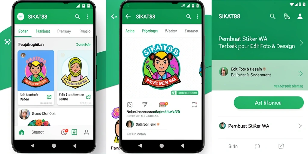 Tampilan antarmuka SIKAT88 untuk membuat stiker WA yang menarik.