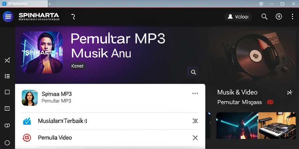 Antarmuka SPINHARTA menunjukkan kemudahan penggunaan Pemutar MP3.