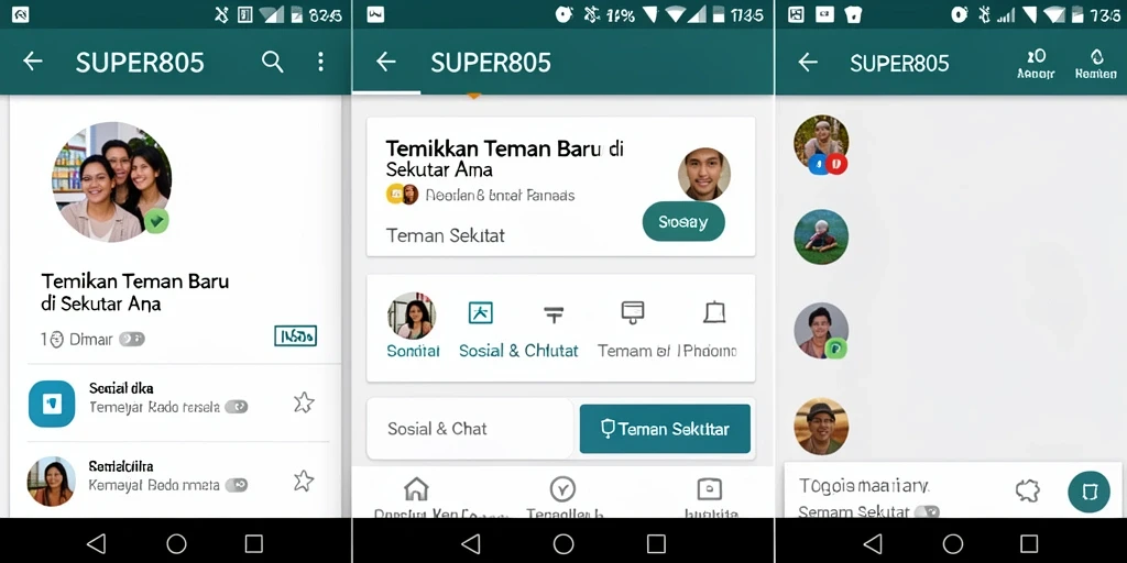 Tampilan antarmuka SUPER805 yang menarik bagi pengguna Teman Sekitar.