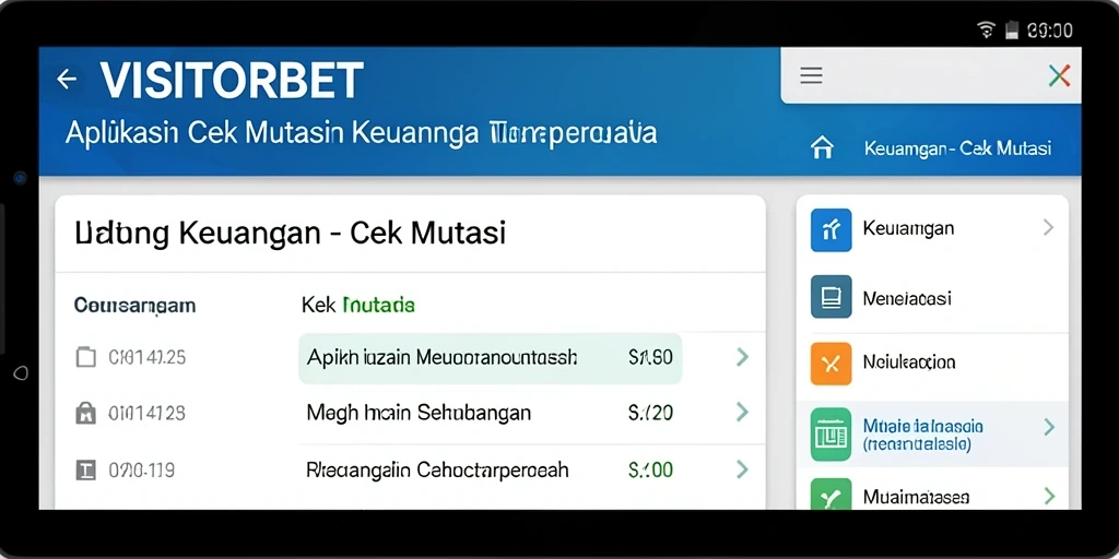 Tampilan antarmuka aplikasi Cek Mutasi VISITORBET yang informatif dan user-friendly.